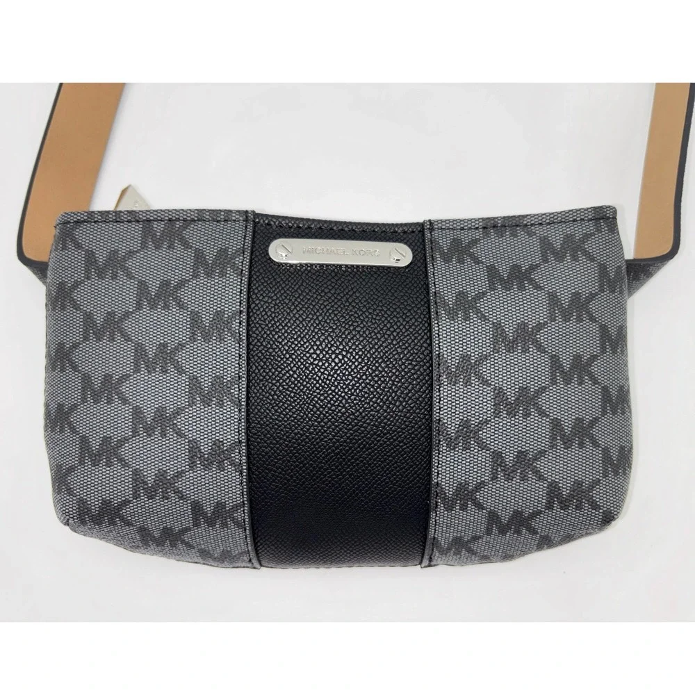 MICHAEL KORS Belt‎ Bag Fanny Pack Logo Monogram Grey Black NEW Small Medium